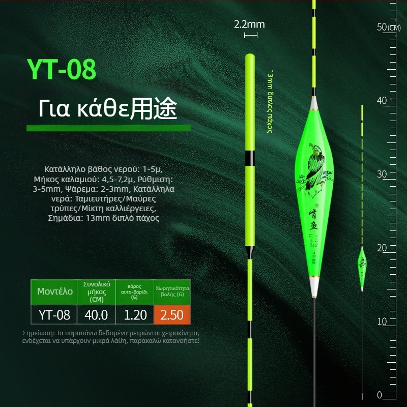 Αλιευτικό φλάουτ κατακόρυφης ροής - νανοϋλικό, υψηλή ευαισθησία, παχυνμένος σχεδιασμός, μοντέλο 32889