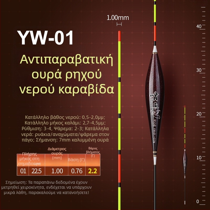 Αλιευτικό φλάουτ κατακόρυφης ροής - νανοϋλικό, υψηλή ευαισθησία, παχυνμένος σχεδιασμός, μοντέλο 32889