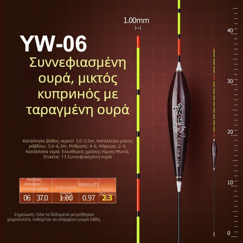 Αλιευτικό φλάουτ κατακόρυφης ροής - νανοϋλικό, υψηλή ευαισθησία, παχυνμένος σχεδιασμός, μοντέλο 32889