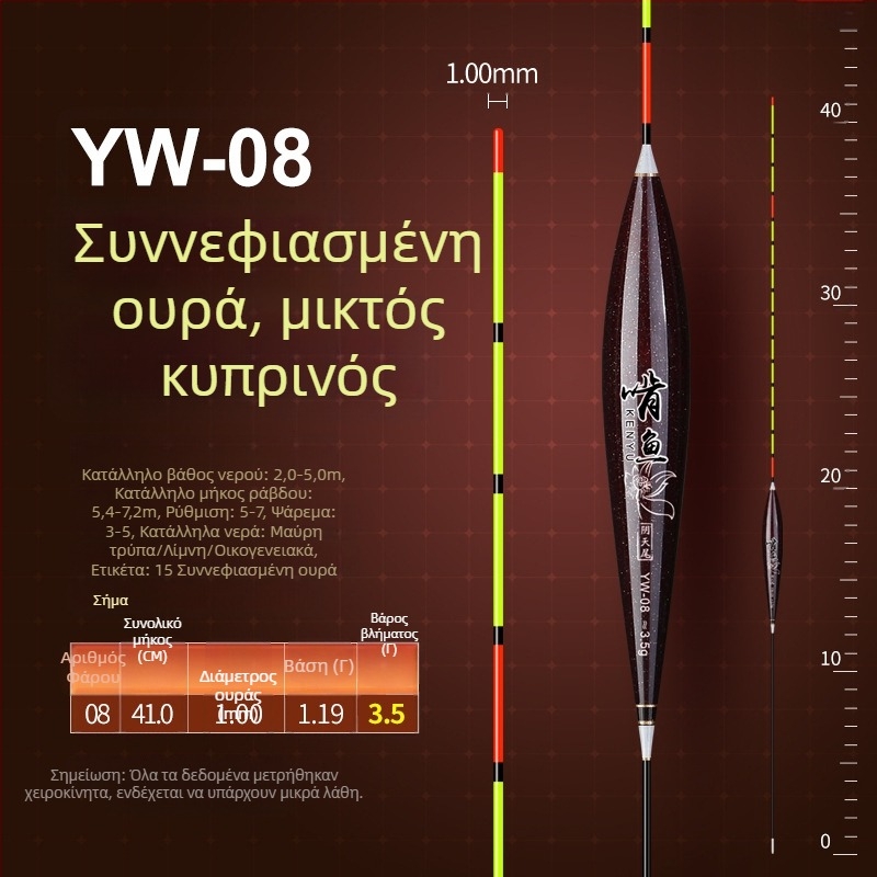 Αλιευτικό φλάουτ κατακόρυφης ροής - νανοϋλικό, υψηλή ευαισθησία, παχυνμένος σχεδιασμός, μοντέλο 32889