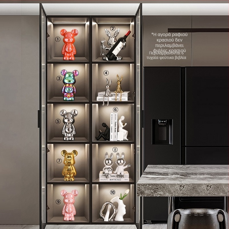 Σετ διακοσμητικών ζώων για την ντουλάπα κρασιού και το σαλόνι - κεραμική ρητίνη, στιλ ελαφρού λούξ, Seashell Sea μάρκα