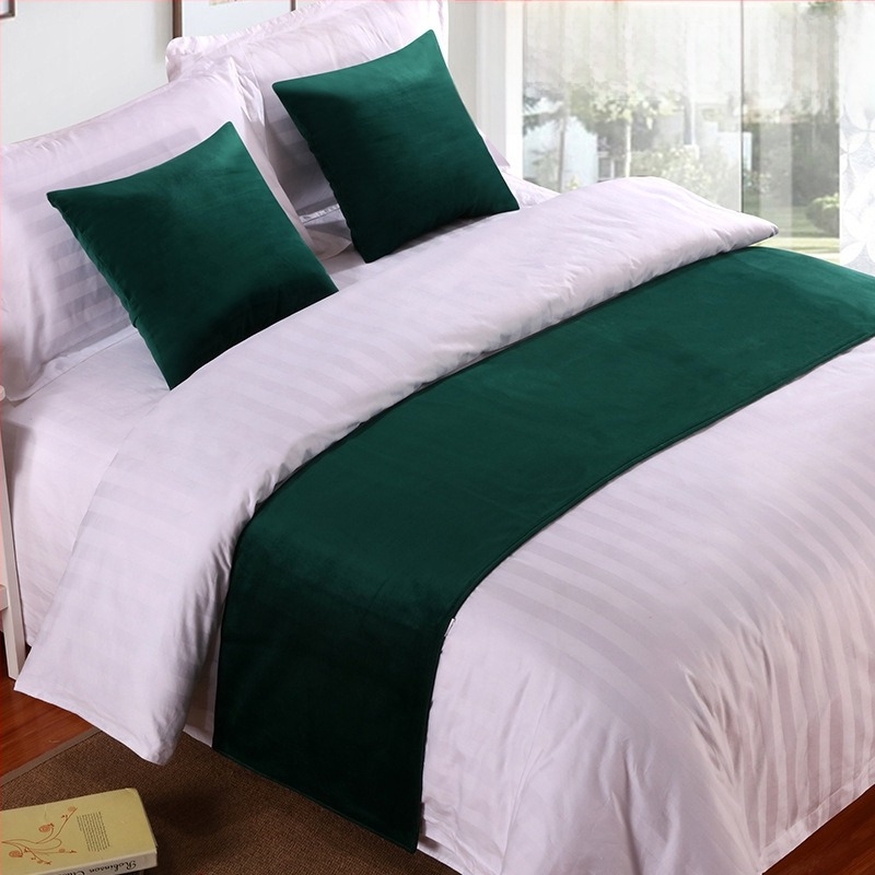 Σετ διακόσμησης άκρου κρεβατιού από βελούδο ξενοδοχείου - Πολυεστέρας, Μονοτονικό σχέδιο, Στυλ ξενοδοχείου, Μάρκα SHAOYU, Ποιοτικό προϊόν