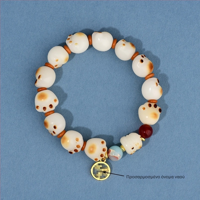 Βραχιόλι Bodhi με 18 χάντρες, ξύλινες χάντρες, Guofeng στυλ, χειροποίητο, φυσικά γυαλισμένο