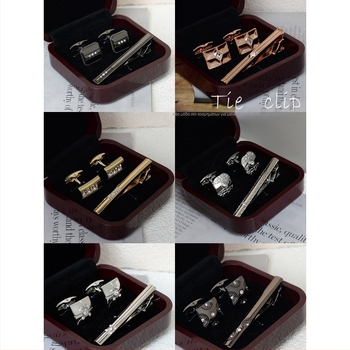 Σετ κλιπ γραβάτας και μανσέτων για άνδρες — κράμα, ατομικά συσκευασμένο, κατάλληλο δώρο για γάμο ή επαγγελματικές περιστάσεις