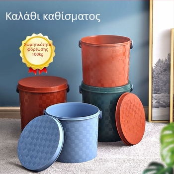 Πλαστικό ενισχυμένο φορητό κουβά με λαβή και καπάκι για οικιακή χρήση, ψάρεμα, πλύσιμο αυτοκινήτου και αποθήκευση