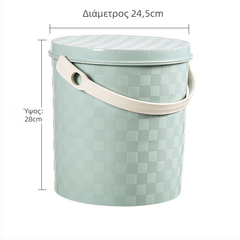 Πλαστικό ενισχυμένο φορητό κουβά με λαβή και καπάκι για οικιακή χρήση, ψάρεμα, πλύσιμο αυτοκινήτου και αποθήκευση