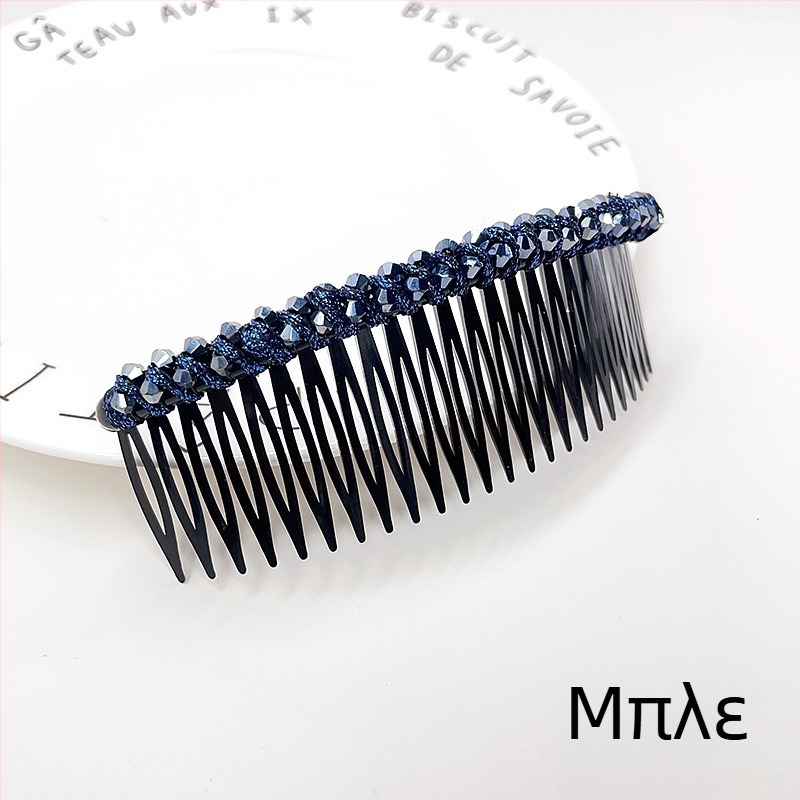 Κρυστάλλινο κλιπ μαλλιών για updos, γεωμετρικό σχέδιο σε στυλ κορεατικό, υφαντή επεξεργασία