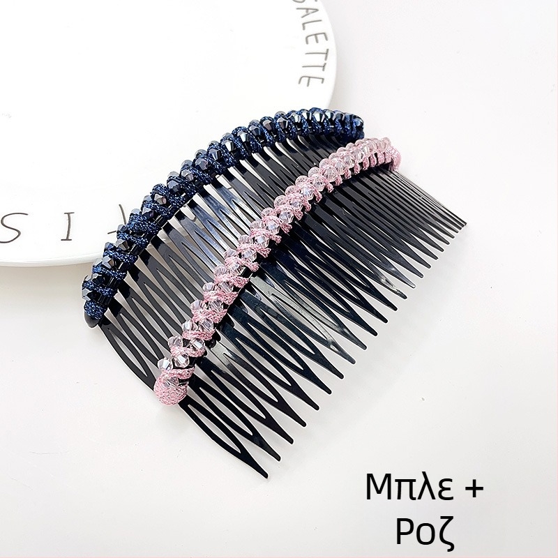 Κρυστάλλινο κλιπ μαλλιών για updos, γεωμετρικό σχέδιο σε στυλ κορεατικό, υφαντή επεξεργασία