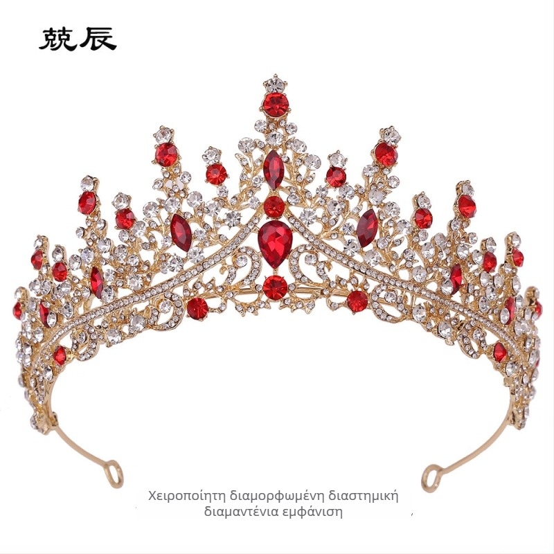 Νυφική κορώνα από κράμα με κρύσταλλα, φινίρισμα ασημί/ KC χρυσό, επεξεργασία διαμαντοποίησης, γυναικείο αξεσουάρ μαλλιών