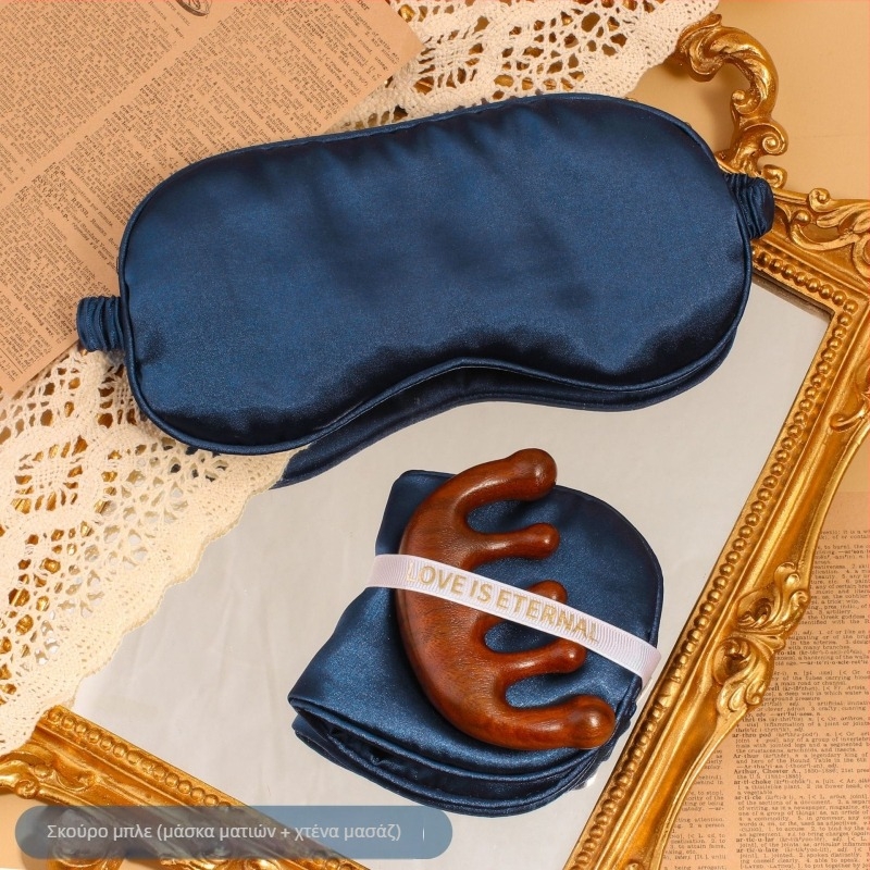 Σετ δώρου μάσκα ματιών από συνθετικό μετάξι με χτένα πέντε δοντιών, σε τσάντα συσκευασίας, CX μάρκα, γαμήλιο δώρο