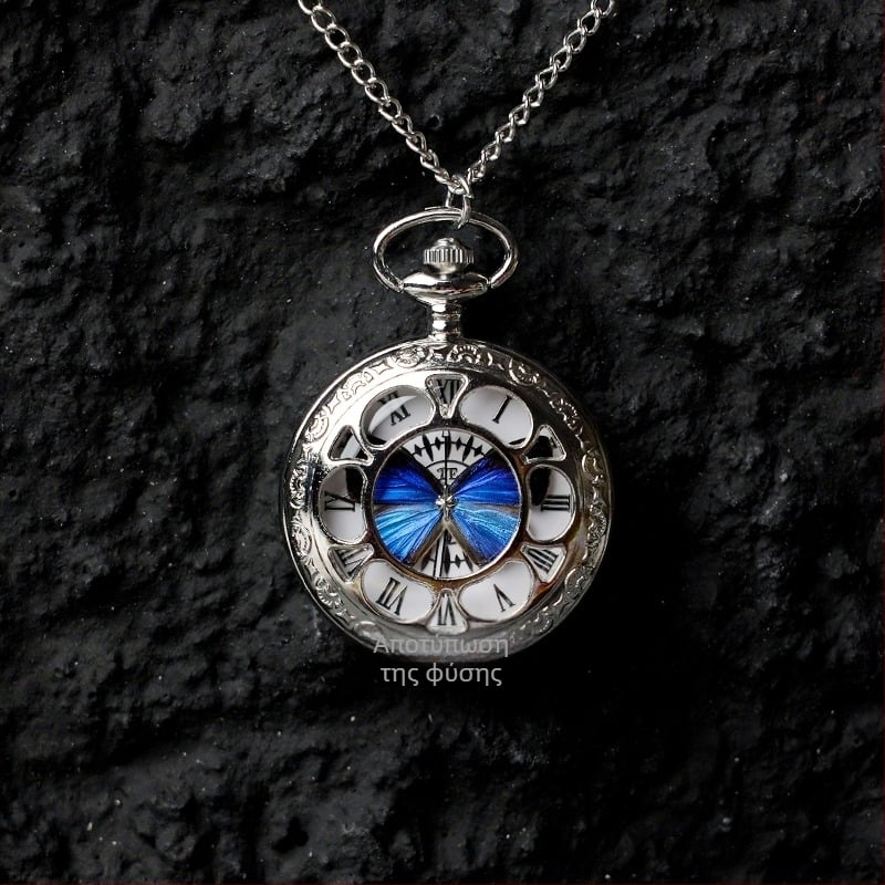 Ρολόι τσέπης με μετακινούμενο πραγματικό δείγμα πεταλούδας, ιδανικό δώρο για κορίτσια και φίλες (Ηλεκτρονικός μηχανισμός; Αντοχή στο νερό 35m; Κέλυφος από σιλικόνη; Κυκλικός καντράν; ABS γυαλί)