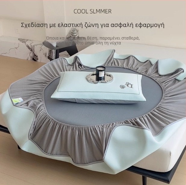 Σετ στρώματος από βισκόζη με ice silk, Κέντημα, Αναδιπλούμενο, Λιτή πολυτέλεια, Πλενόμενο στο πλυντήριο