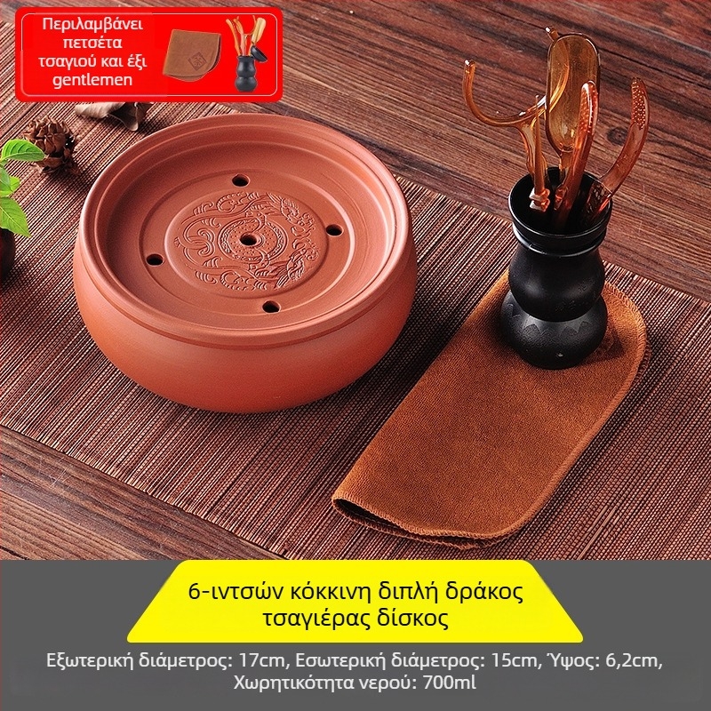 Δίσκος τσαγιού από κεραμικά, χειροποίητος, πρώτη κλάση ποιότητας, ρετρό στυλ, ελαφριά πολυτέλεια ρετρό