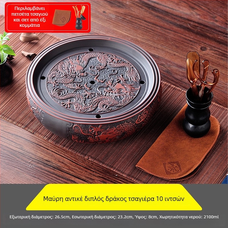 Δίσκος τσαγιού από κεραμικά, χειροποίητος, πρώτη κλάση ποιότητας, ρετρό στυλ, ελαφριά πολυτέλεια ρετρό