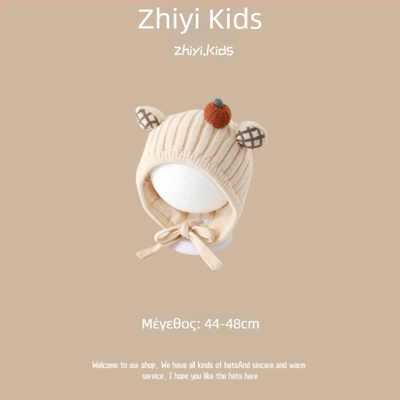 Unisex πλεκτό καπέλο με προστασία αυτιών για βρέφη και νήπια, κορεατικό στυλ, χαριτωμένος πλεκτός σχεδιασμός, χειμερινή ζεστασιά