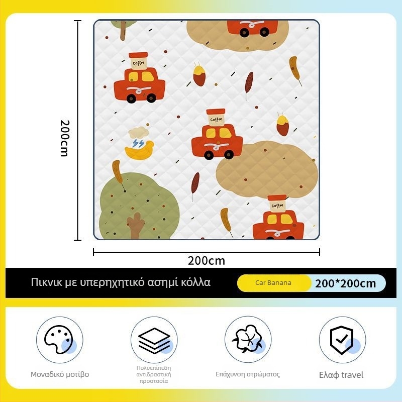 Οκταγωνική εξωτερική αδιάβροχη επιφάνεια κάμπινγκ από πολυεστέρα, αντιολισθητική και ανθεκτική στην υγρασία, για 4–6 άτομα