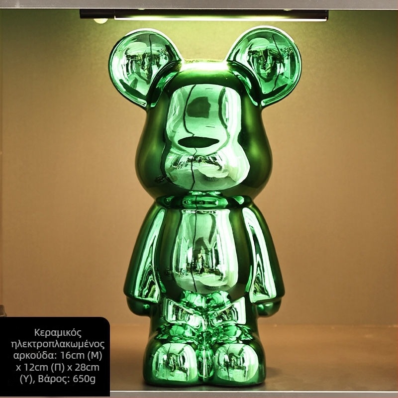 Σετ φιγούρων αρκούδων από κεραμικά με ηλεκτροπλατιωμένο φινίρισμα, στιλ φως-λουξ, μοντέρνος οικιακός διακόσμος, προσαρμόσιμο