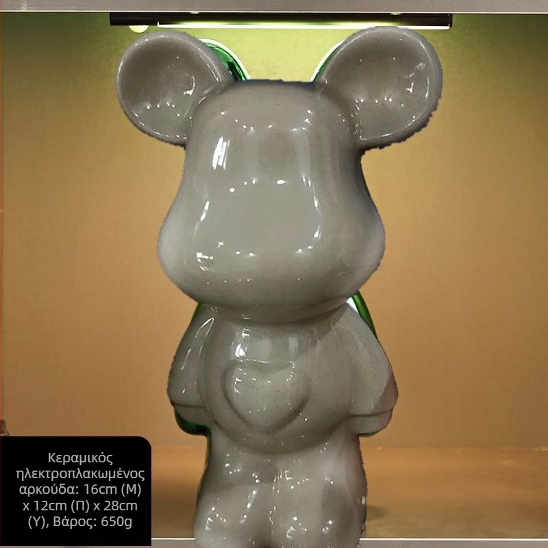 Σετ φιγούρων αρκούδων από κεραμικά με ηλεκτροπλατιωμένο φινίρισμα, στιλ φως-λουξ, μοντέρνος οικιακός διακόσμος, προσαρμόσιμο