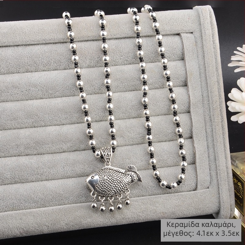 Αλυσίδα για πουλόβερ από κράμα, μακριά κολιέ με φούντα, ρετρό-εθνο στυλ