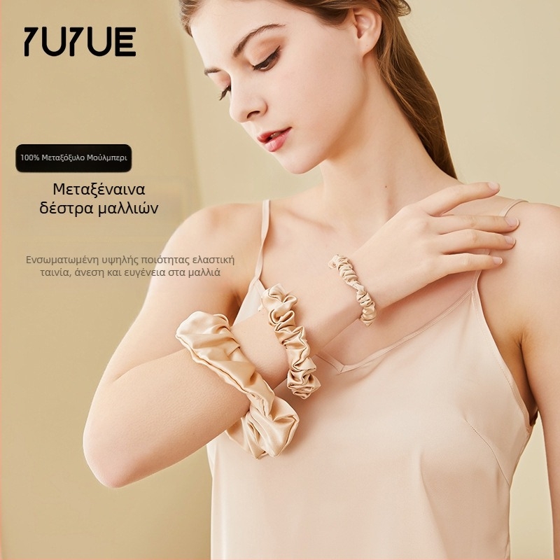 Αξεσουάρ κεφαλής από μεταξωτό Mulberry, 19 momme, χειροποίητο, μοντέρνο αστικό στυλ