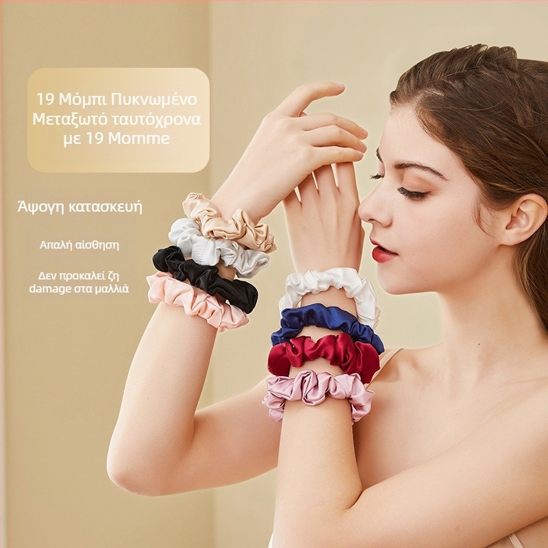 Αξεσουάρ κεφαλής από μεταξωτό Mulberry, 19 momme, χειροποίητο, μοντέρνο αστικό στυλ