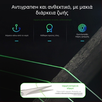 HIRAM Κύρια γραμμή αλιείας, 9-νήματος πλεγμένη PE, υψηλή αντοχή, κουτί 200 καρούλια