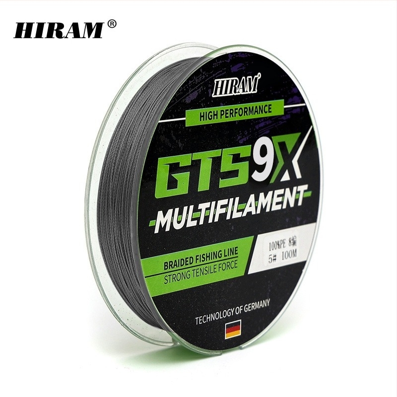 HIRAM Κύρια γραμμή αλιείας, 9-νήματος πλεγμένη PE, υψηλή αντοχή, κουτί 200 καρούλια