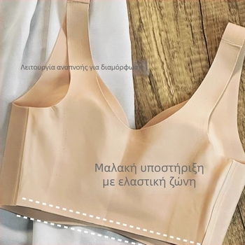 Σουτιέν χωρίς επένδυση, σε στυλ γιλέκου με λουράκια σε σχήμα αυτιών κουνελιού, χωρίς ραφές, ελαφρύ καλοκαιρινό μοντέλο, ευρείς ιμάντες, πλήρης κάλυψη