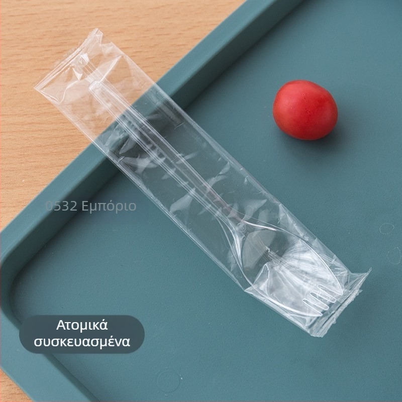 Μίας χρήσης πιρούνι για ψήμένες γλυκοπατάτες, παχύ και ανθεκτικό από PP, ατομικά συσκευασμένο.