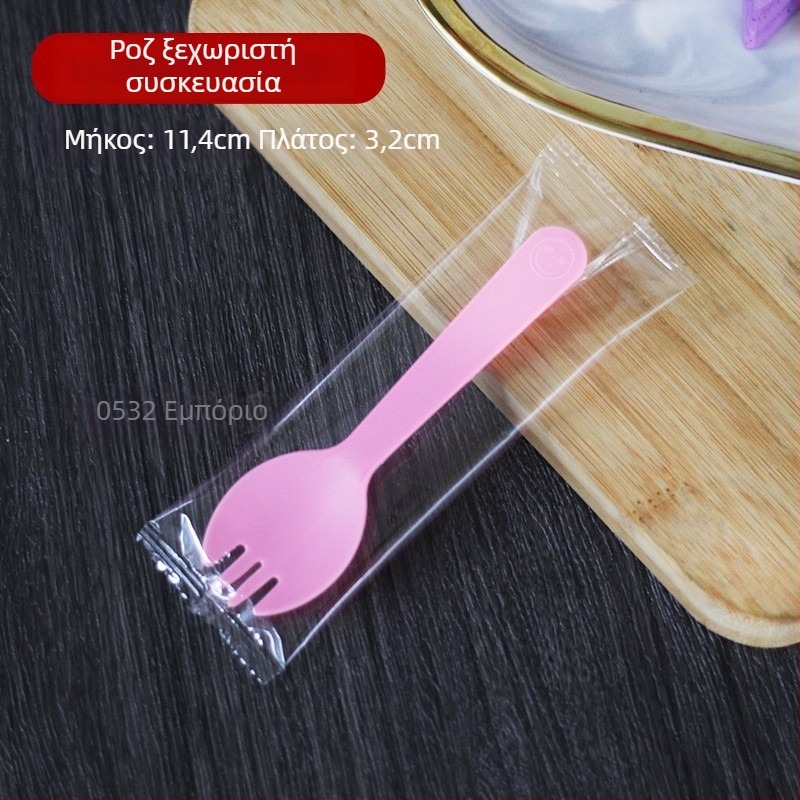 Μίας χρήσης πιρούνι για ψήμένες γλυκοπατάτες, παχύ και ανθεκτικό από PP, ατομικά συσκευασμένο.