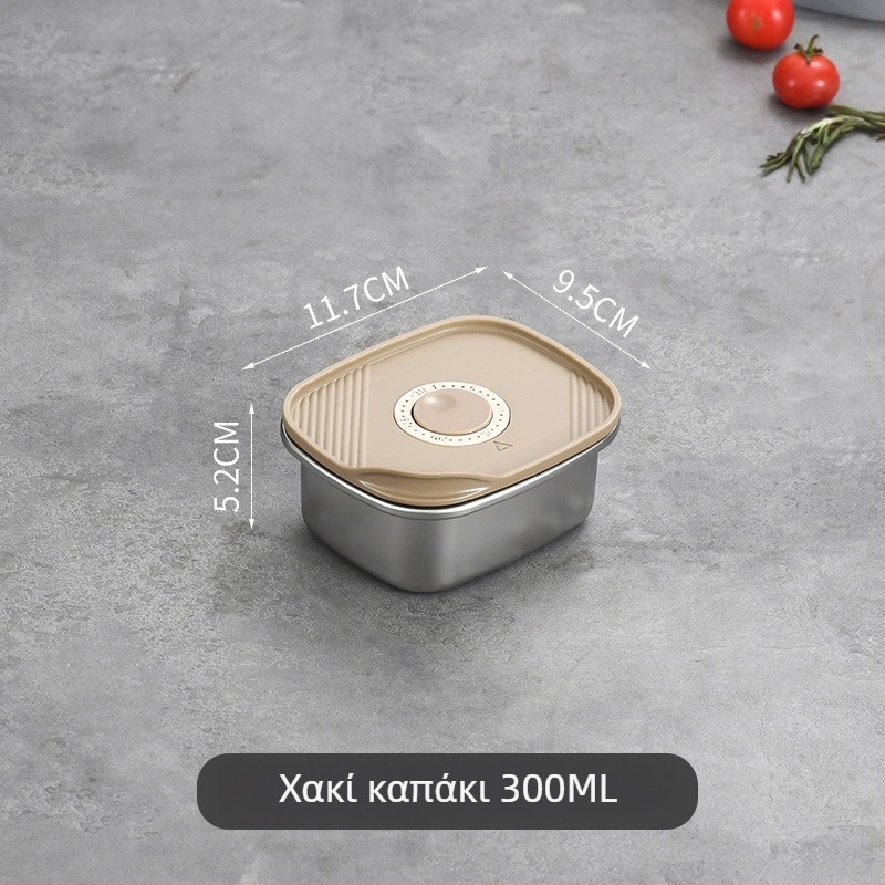 Κουτί φαγητού από ανοξείδωτο χάλυβα 304, ιαπωνικού στυλ, κατάλληλο για τρόφιμα, πολυχρηστική με καπάκι για φρούτα και γεύματα