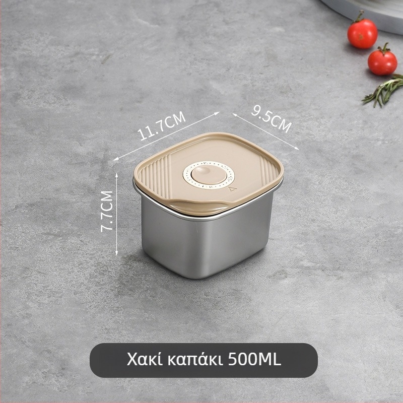 Κουτί φαγητού από ανοξείδωτο χάλυβα 304, ιαπωνικού στυλ, κατάλληλο για τρόφιμα, πολυχρηστική με καπάκι για φρούτα και γεύματα