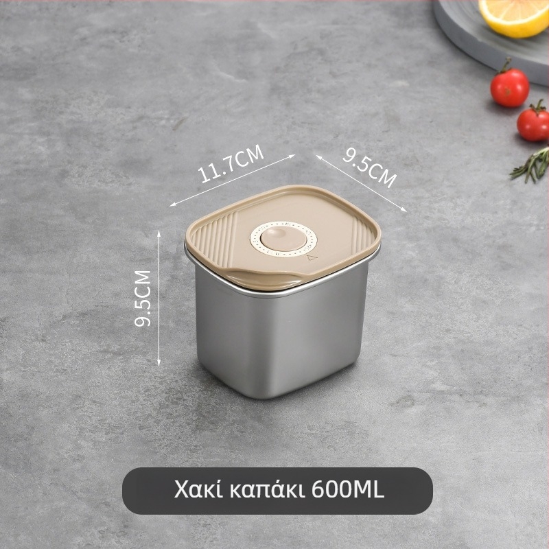 Κουτί φαγητού από ανοξείδωτο χάλυβα 304, ιαπωνικού στυλ, κατάλληλο για τρόφιμα, πολυχρηστική με καπάκι για φρούτα και γεύματα