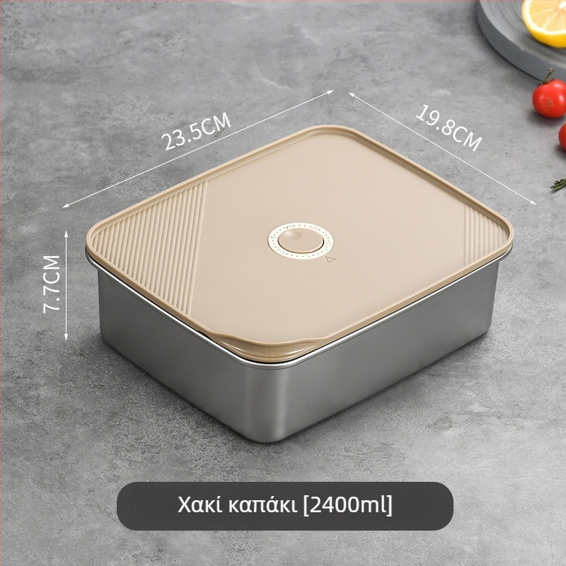 Κουτί φαγητού από ανοξείδωτο χάλυβα 304, ιαπωνικού στυλ, κατάλληλο για τρόφιμα, πολυχρηστική με καπάκι για φρούτα και γεύματα