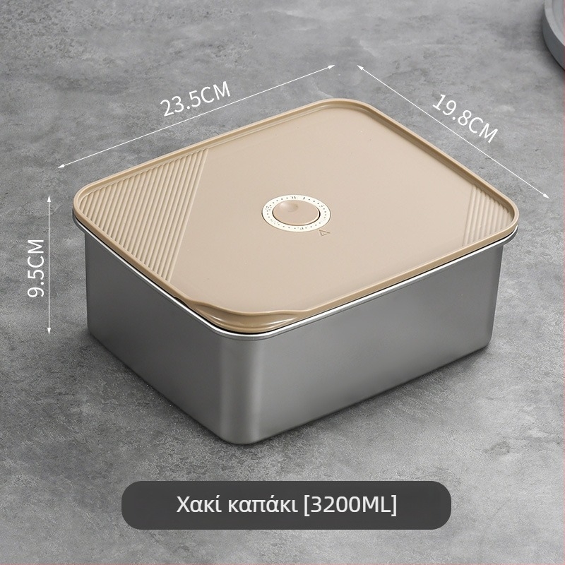 Κουτί φαγητού από ανοξείδωτο χάλυβα 304, ιαπωνικού στυλ, κατάλληλο για τρόφιμα, πολυχρηστική με καπάκι για φρούτα και γεύματα