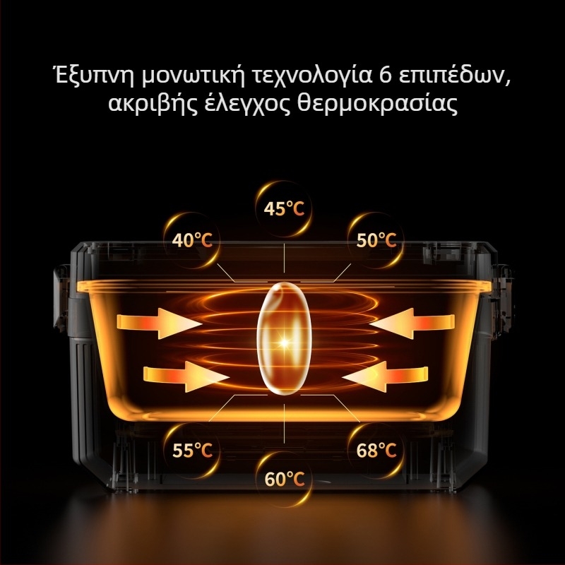 Ηλεκτρικό κιβώτιο γεύματος με θέρμανση, ασύρματη φόρτιση, θέρμανση χωρίς νερό, χωρητικότητα 1,1–1,2 L, τροφοδοσία USB