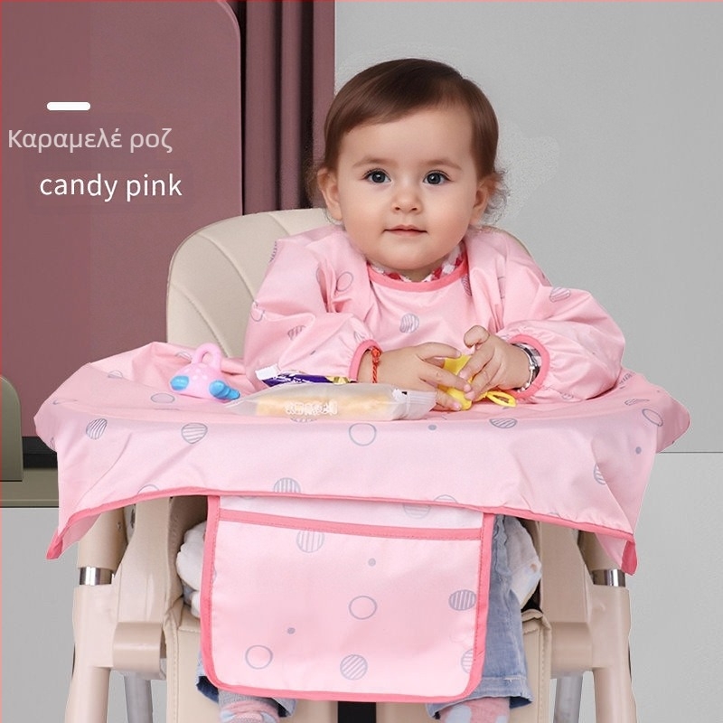 Παιδική ποδιά φαγητού με μακριά μανίκια, αδιάβροχη και προστατευτική από λεκέδες, unisex, ύφασμα: ακεταϊκή ίνα