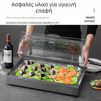 Ανοξείδωτη μεταλλική τραπέζα έκθεσης για δεξιώσεις ξενοδοχείων — INS στυλ, μάρκα ZHILISHI, ράφι για θαλασσινά