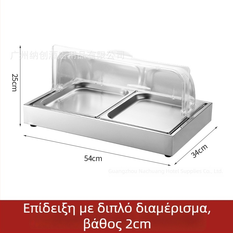 Ανοξείδωτη μεταλλική τραπέζα έκθεσης για δεξιώσεις ξενοδοχείων — INS στυλ, μάρκα ZHILISHI, ράφι για θαλασσινά