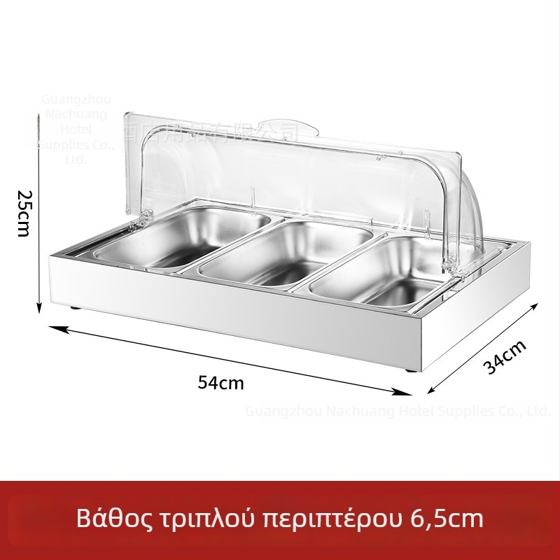 Ανοξείδωτη μεταλλική τραπέζα έκθεσης για δεξιώσεις ξενοδοχείων — INS στυλ, μάρκα ZHILISHI, ράφι για θαλασσινά