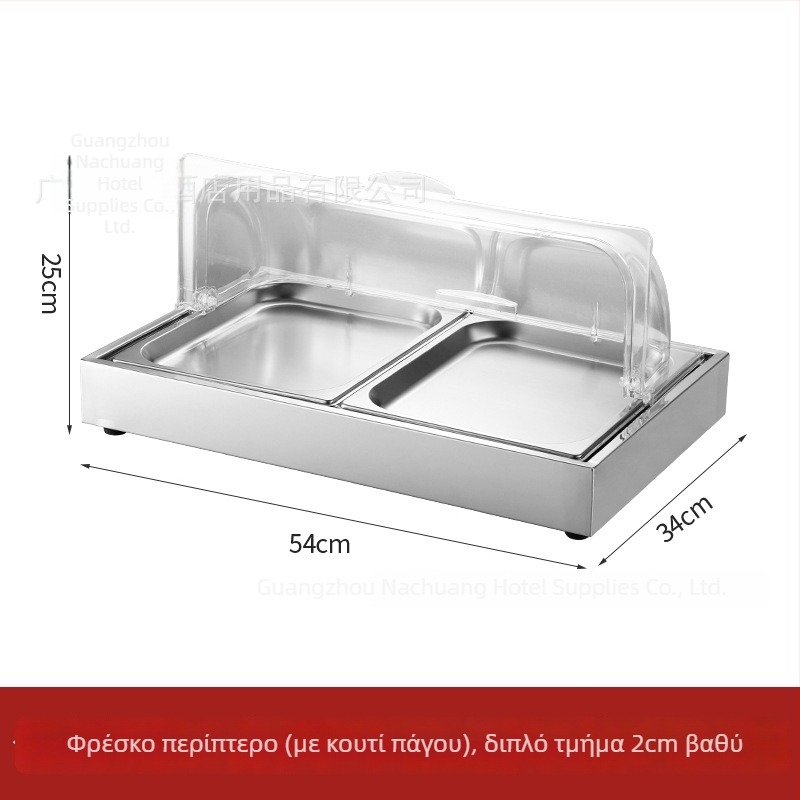 Ανοξείδωτη μεταλλική τραπέζα έκθεσης για δεξιώσεις ξενοδοχείων — INS στυλ, μάρκα ZHILISHI, ράφι για θαλασσινά