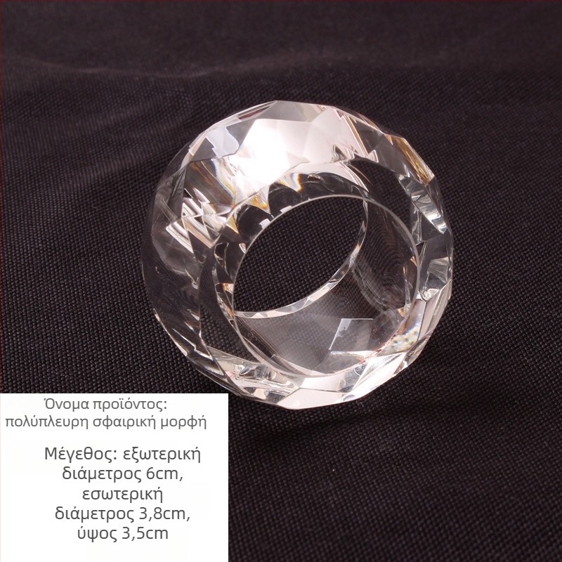 Κρυστάλλινο δαχτυλίδι πετσέτας, γυαλί, πολυγωνικό/στρογγύλο/οβάλ σχήμα, ηλεκτροπλατινωμένη επιφάνεια, δημιουργικό μοτίβο, εκτύπωση λογότυπου, δυνατότητα ιδιωτικής ετικέτας