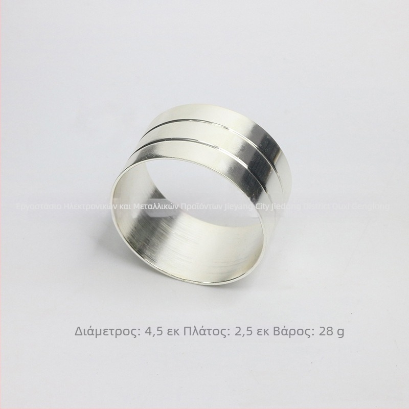 Δαχτυλίδι χαρτοπετσέτας με φλοράλ διπλή γραμμή, δαντελωτή ρίγα, χαλκός με ηλεκτροπλατίωση, δυτικό στυλ