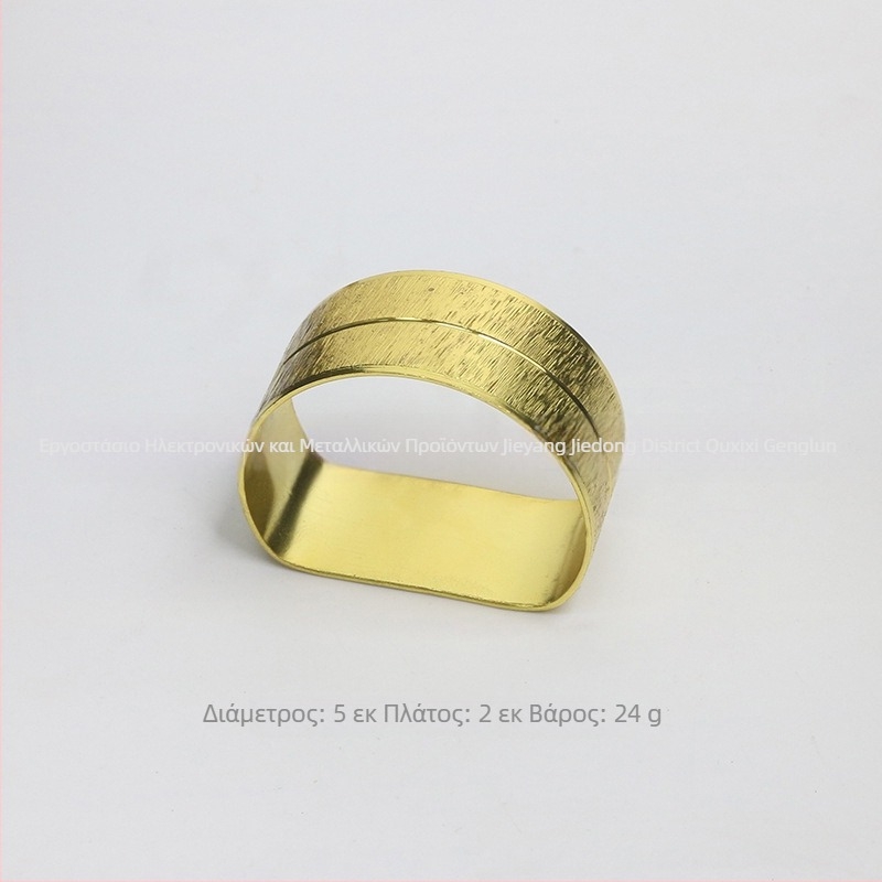 Δαχτυλίδι χαρτοπετσέτας με φλοράλ διπλή γραμμή, δαντελωτή ρίγα, χαλκός με ηλεκτροπλατίωση, δυτικό στυλ