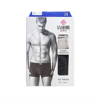 Ανδρικά μποξέρ από 100% βαμβάκι, μεσαίο ύψος μέσης, αναπνεύσιμα, πλεκτά, συσκευασμένα σε κουτί.