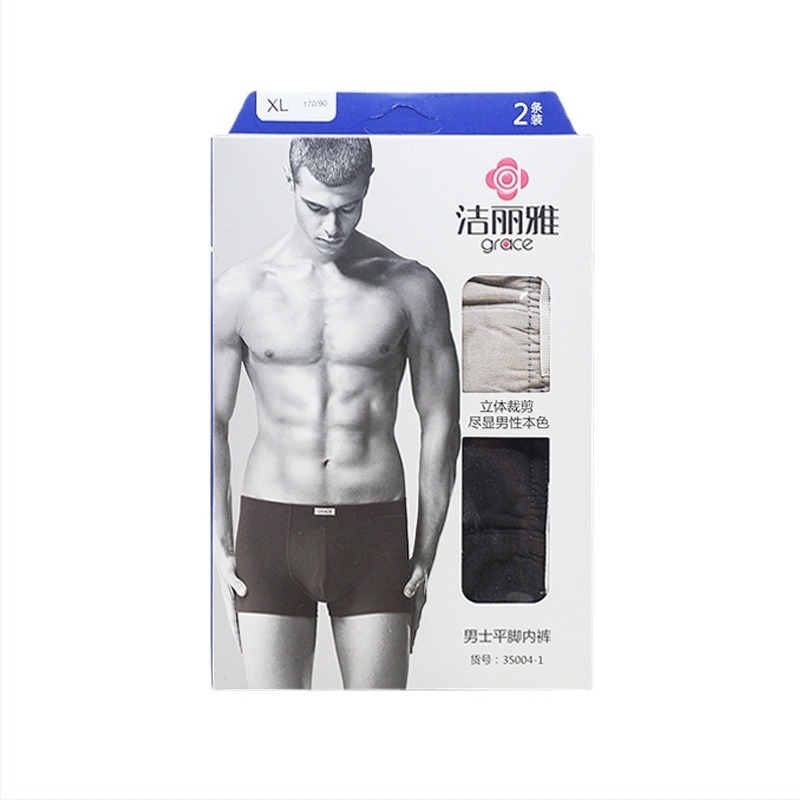 Ανδρικά μποξέρ από 100% βαμβάκι, μεσαίο ύψος μέσης, αναπνεύσιμα, πλεκτά, συσκευασμένα σε κουτί.