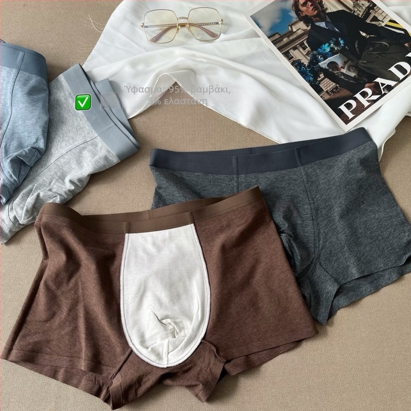 Ανδρικά boxer briefs μεσαίας ζώνης, Hui Zhixin, βαμβάκι 90–95%, διαπνοή, γρήγορο στέγνωμα, αντιβακτηριακά