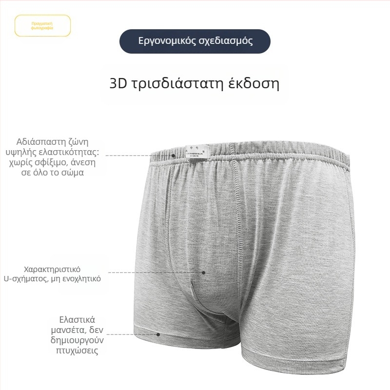 Ανδρικά μποξέρ από βαμβάκι modal, αναπνέοντα και ανθεκτικά, σε μεγάλο μέγεθος