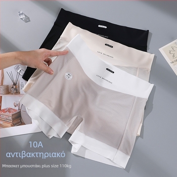 Γυναικείες boxer briefs από Ice Silk, Plus Size, Αντιβακτηριακές και κατά της διαφάνειας, Μεσαία μέση, 70% Νάιλον, 100% Βαμβάκι στην περιοχή καβάλου