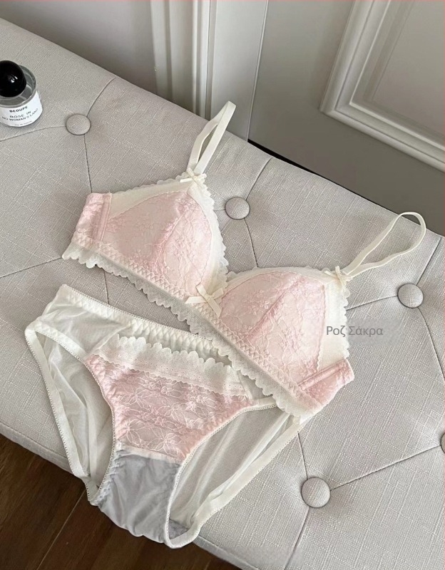 Σετ σουτιέν, 3/4 κάλυμμα, λεπτά διαμορφωμένα καλούπια, χωρίς σύρμα, δαντέλα, διαπνέουσα